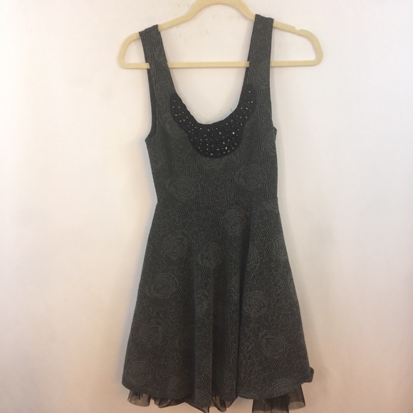 Free People Dresses & Skirts - Free People Mini Dress XS Beaded Floral Fit Flare